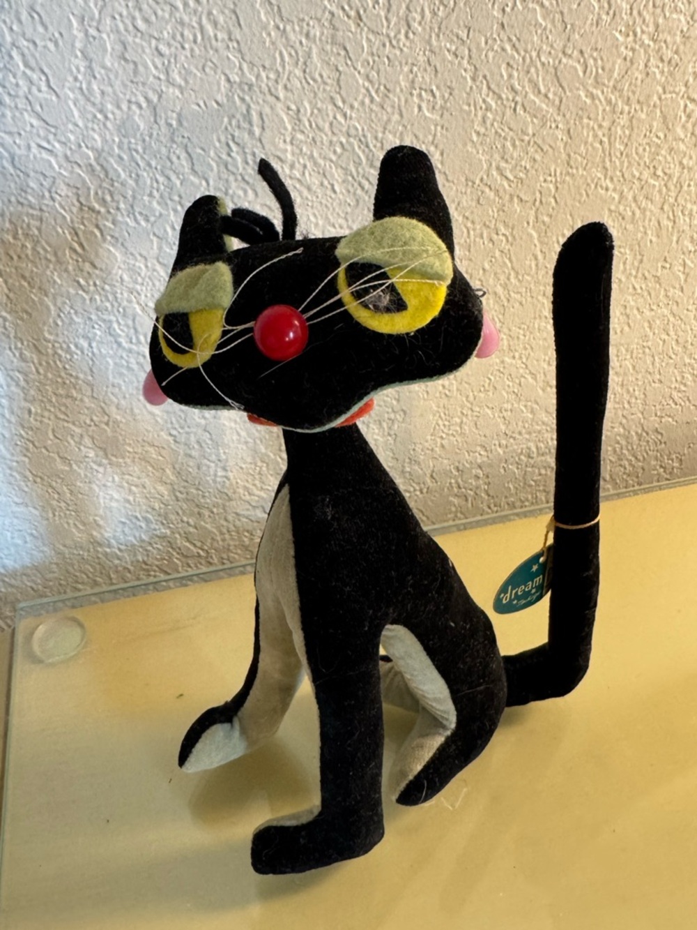 Vintage Black and White Plush Cat Dream Pets